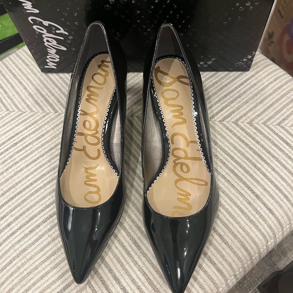Sam Edelman Black Patent Leather Size 8 1/2 Women’s Heels. New in Box. - Picture 2 of 5